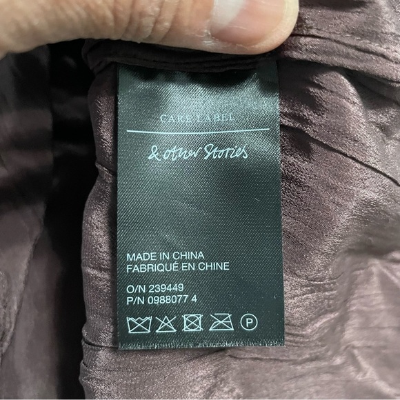 Stockholm Atelier & Other Stories Brown Crinkle Midi Dress – Size 0 - Picture 8 of 11